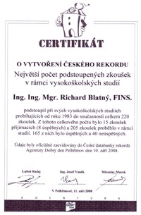 Nejv�t�� po�et podstoupen�ch zkou�ek
