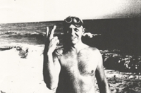 Franti�ek Venclovsk� p�i plav�n� p�es kan�l La Manche v roce 1971